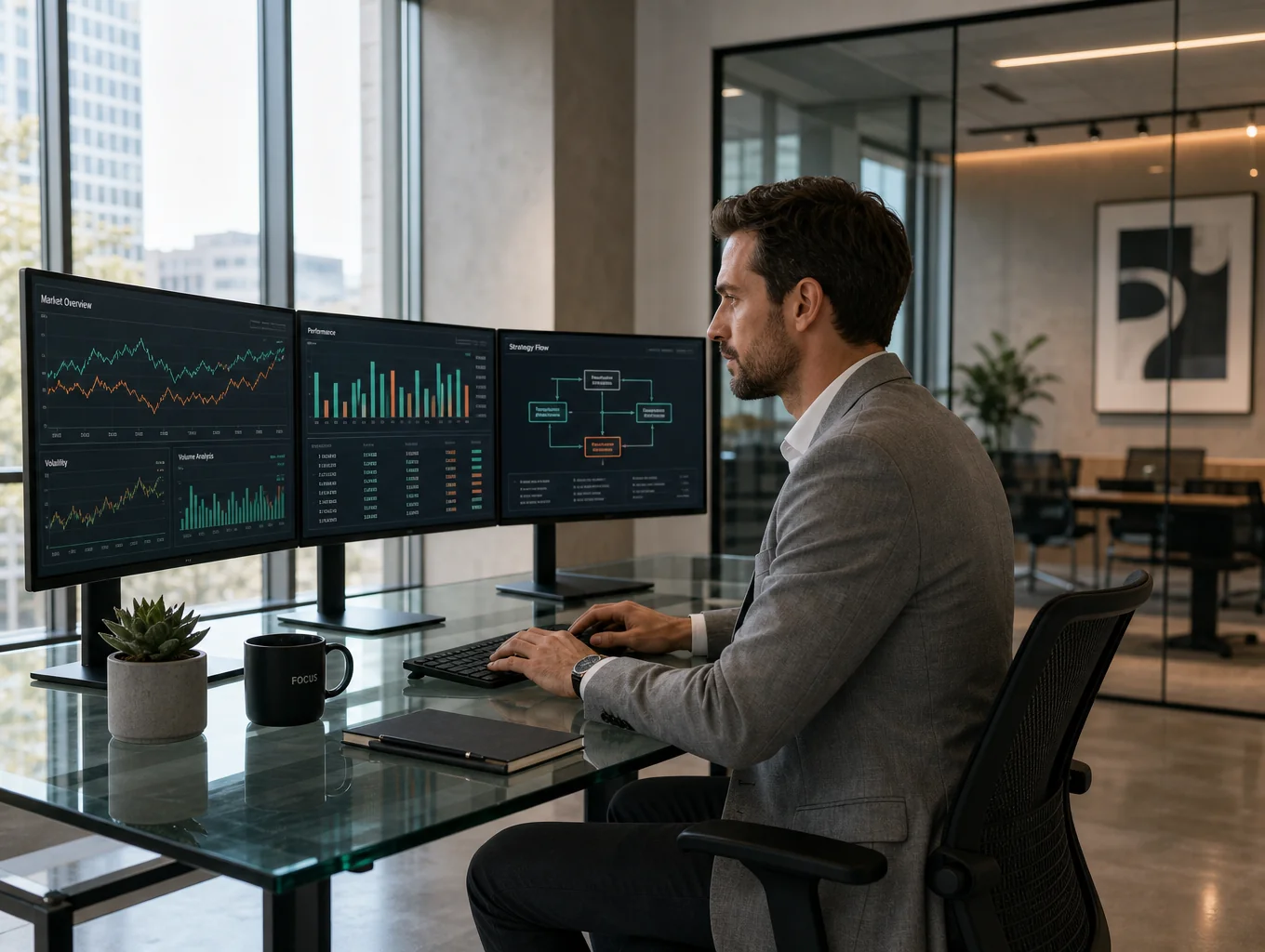 Business intelligence and data visualization screen